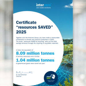 Interzero Certificate - Resources Saved 2025